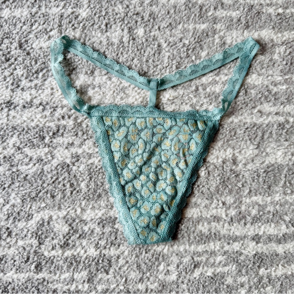 Victoria's Secret Lace Panties in Aqua and Gold